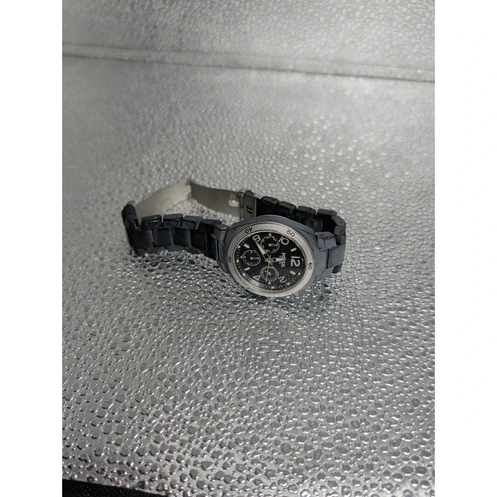 Fossil Berkley Ceramic Band, Black Dial Women's Watch CE1043 Crystal Bezel